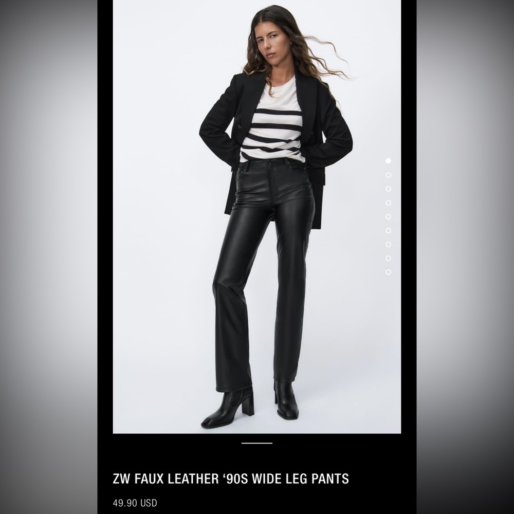 ***BRAND NEW WITH TAGS!!!! Zara high rise 90s leather pants. NEVER WORN.
